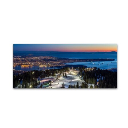 Trademark Fine Art Pierre Leclerc 'Vancouver from Grouse' Canvas Art, 8x19 PL0175-C819GG